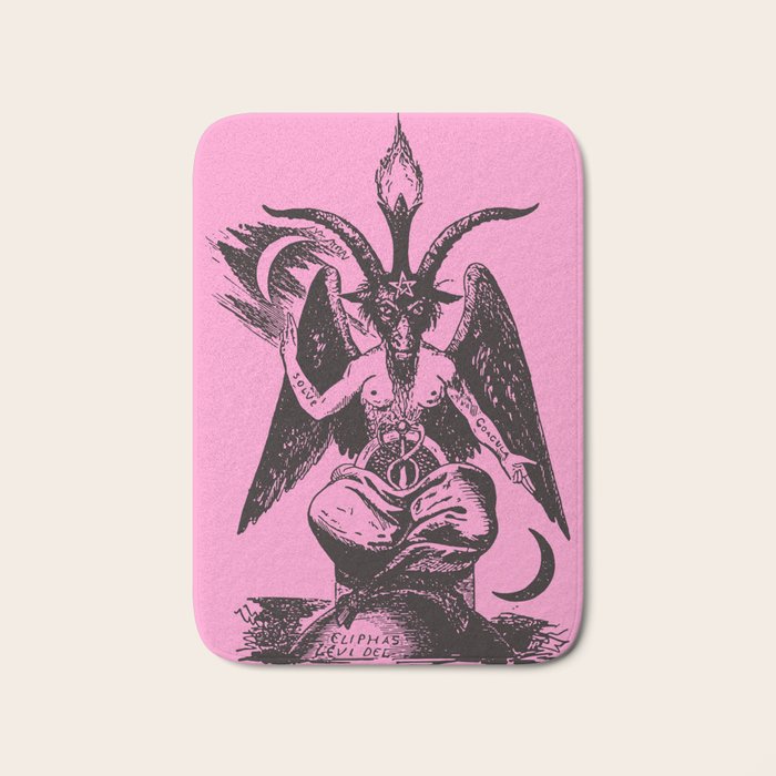 Black and Pink Baphomet Bath Mat Gallery Image 1