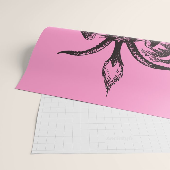 Black and Pink Baphomet Wrapping Paper Gallery Image 2