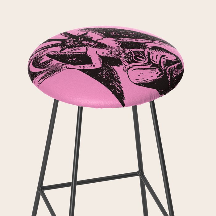Black and Pink Baphomet Stool Gallery Image 2