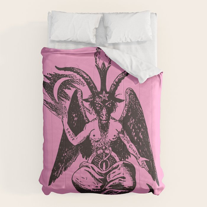 Black and Pink Baphomet Comforter Gallery Image 6