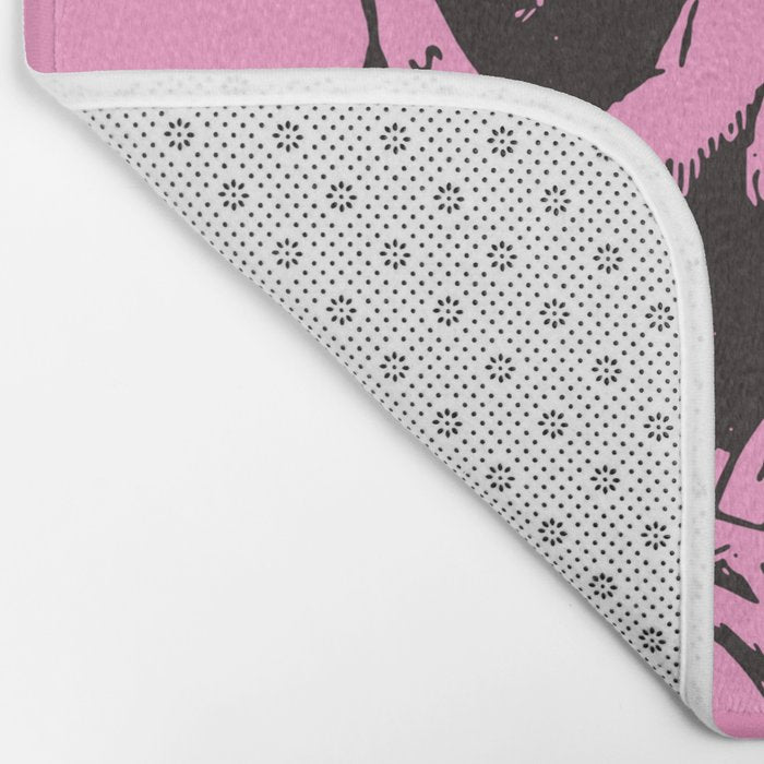 Black and Pink Baphomet Bath Mat Gallery Image 2