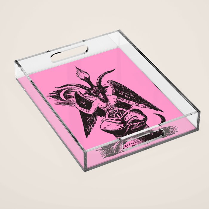Black and Pink Baphomet Acrylic Tray Gallery Image 1