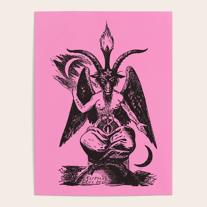 Black and Pink Baphomet Poster