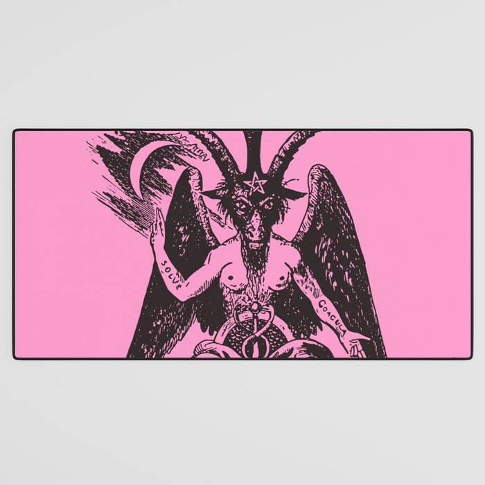 Black and Pink Baphomet Desk Mat Gallery Image 3