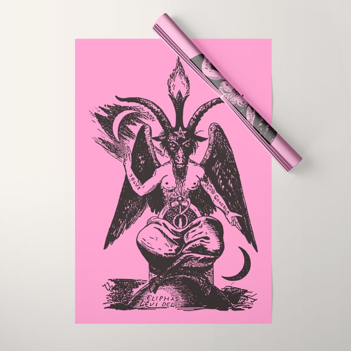 Black and Pink Baphomet Wrapping Paper