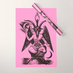 Black and Pink Baphomet Wrapping Paper Gallery Image 1
