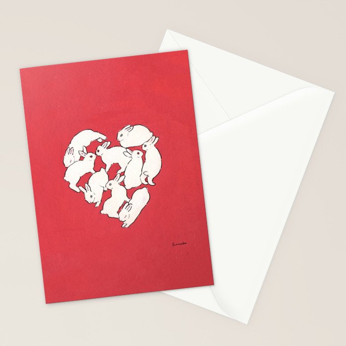 Bunny heart Stationery Card Gallery Image 2