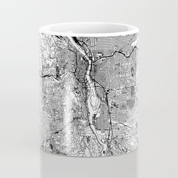 Portland White Map Coffee Mug Gallery Image 4