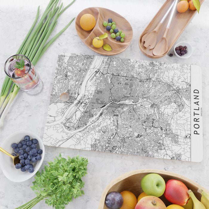 Portland White Map Cutting Board Gallery Image 2