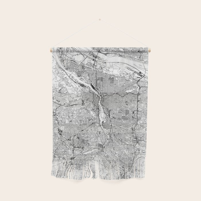 Portland White Map Wall Hanging Gallery Image 1
