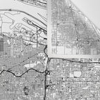 Portland White Map Wall Tapestry Gallery Image 3