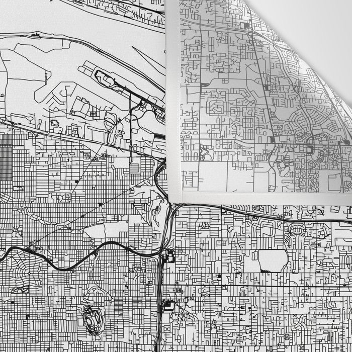 Portland White Map Wall Tapestry Gallery Image 3