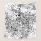 Portland White Map Wall Tapestry Gallery Image 4