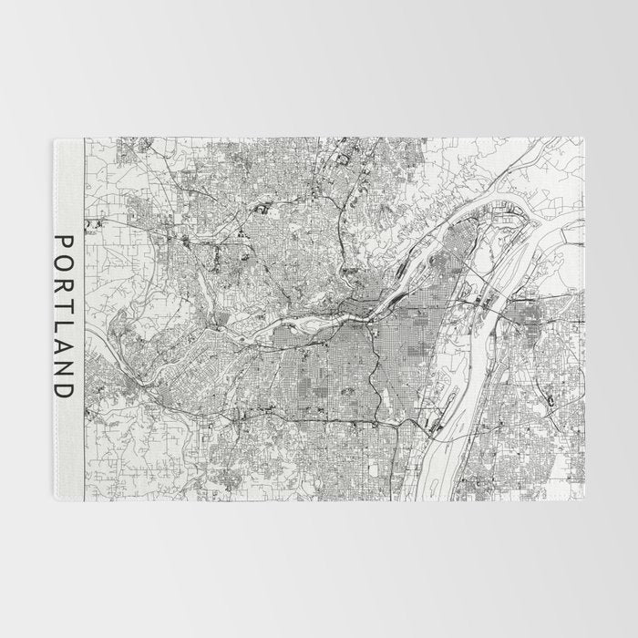 Portland White Map Rug Gallery Image 2
