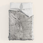 Portland White Map Duvet Cover Gallery Image 6