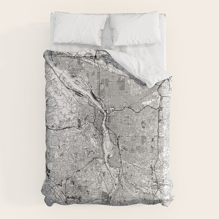 Portland White Map Duvet Cover Gallery Image 6