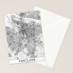 Portland White Map Stationery Card Gallery Image 2