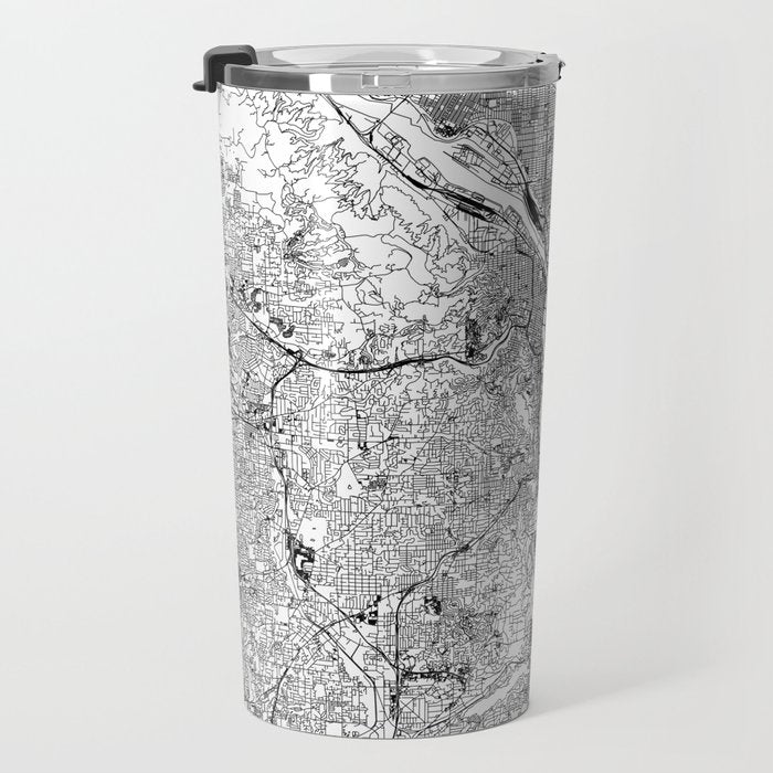 Portland White Map Travel Mug Gallery Image 3