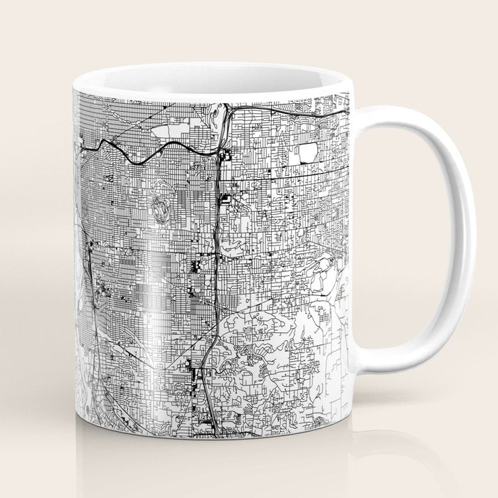 Portland White Map Coffee Mug Gallery Image 1