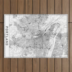Portland White Map Outdoor Rug Gallery Image 1