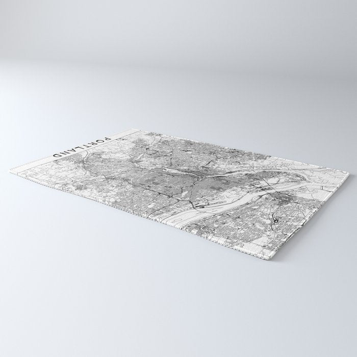 Portland White Map Rug Gallery Image 3