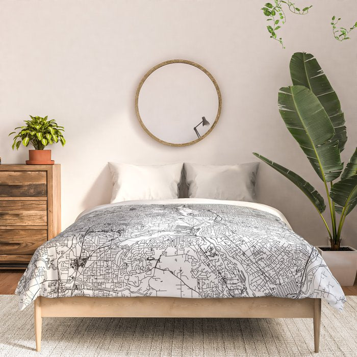 Portland White Map Comforter Gallery Image 3