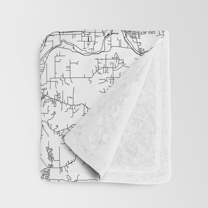 Portland White Map Throw Blanket Gallery Image 3