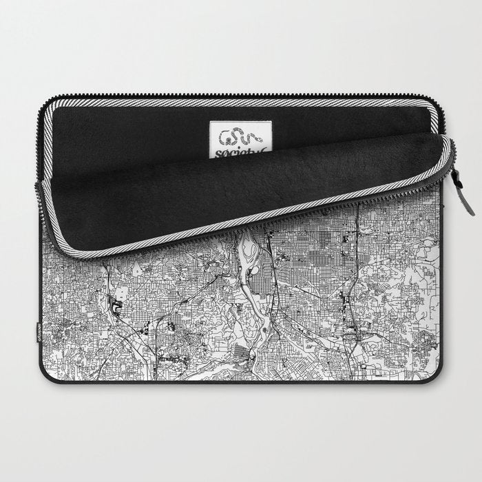 Portland White Map Laptop Sleeve Gallery Image 2