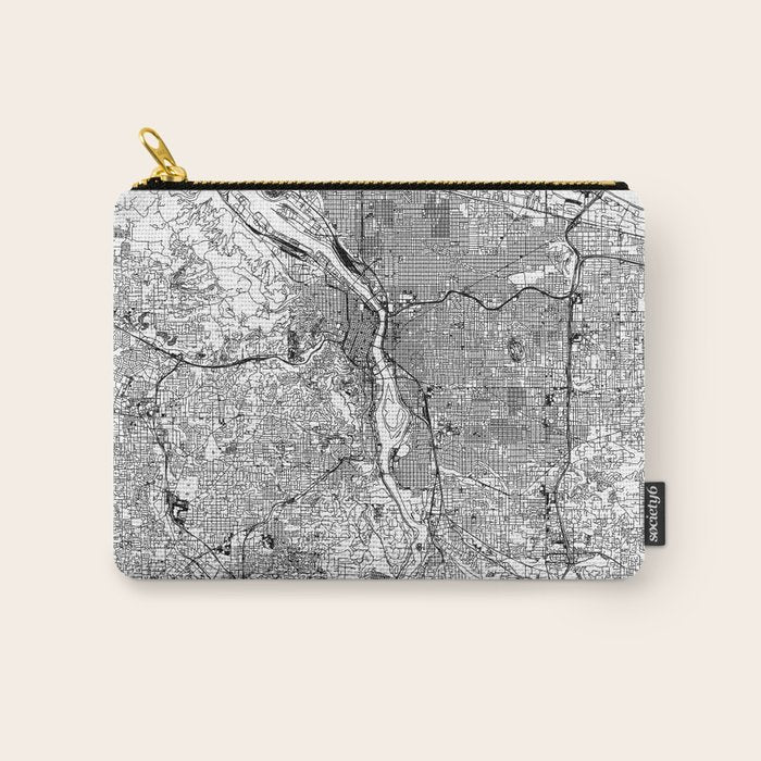 Portland White Map Carry All Pouch Gallery Image 1
