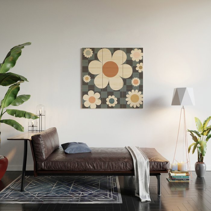 Daisy Checkerboard Wood Wall Art Gallery Image 2
