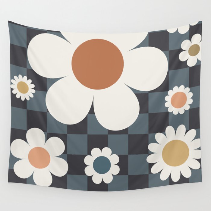 Daisy Checkerboard Wall Tapestry Gallery Image 1