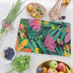 Wild Tropics Colorful Abstract Pattern Cutting Board Gallery Image 2