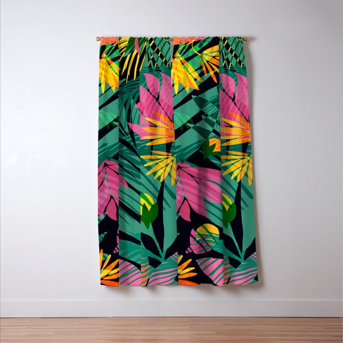 Wild Tropics Colorful Abstract Pattern Window Curtain Gallery Image 3