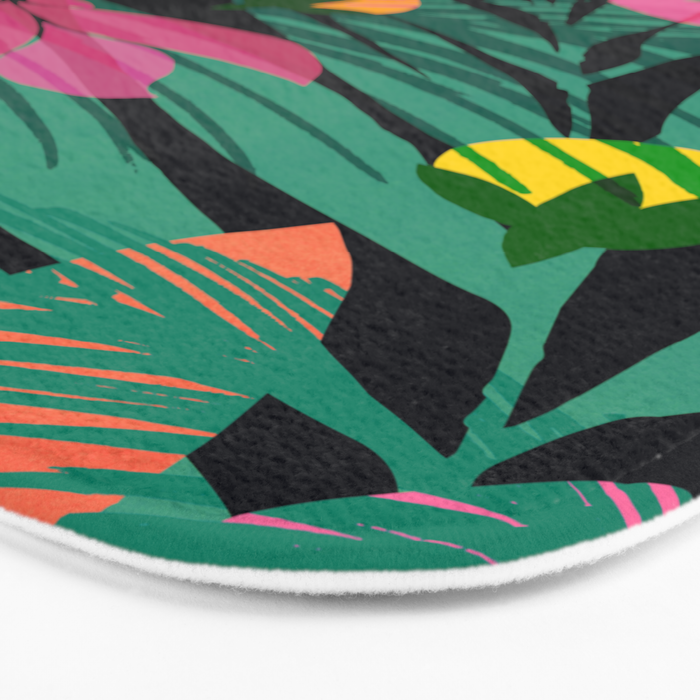Wild Tropics Colorful Abstract Pattern Bath Mat Gallery Image 3