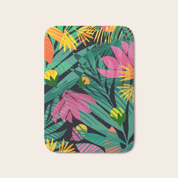 Wild Tropics Colorful Abstract Pattern Bath Mat Gallery Image 1