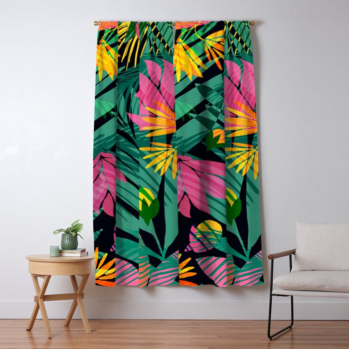 Wild Tropics Colorful Abstract Pattern Window Curtain Gallery Image 1