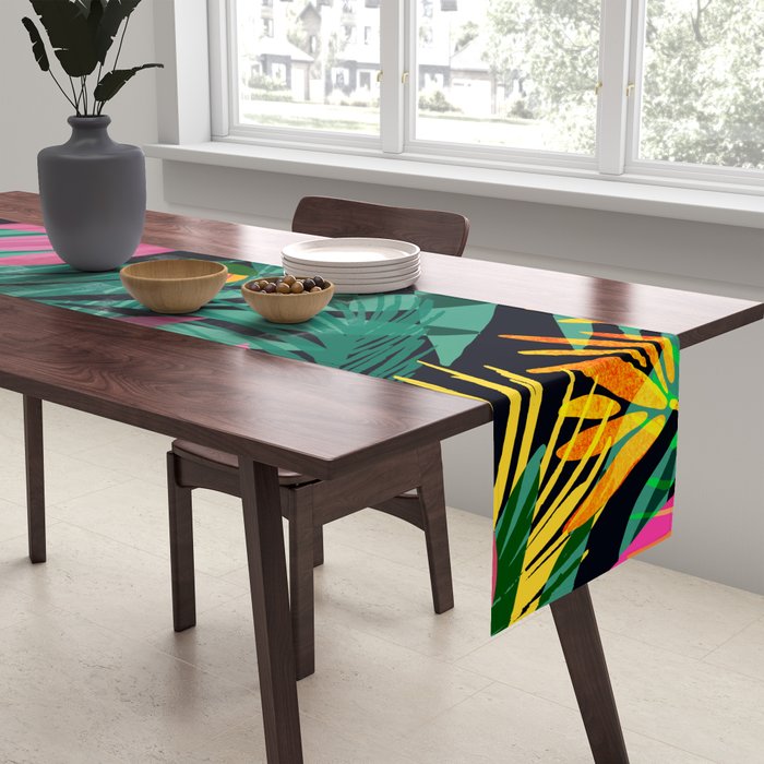 Wild Tropics Colorful Abstract Pattern Table Runner Gallery Image 2