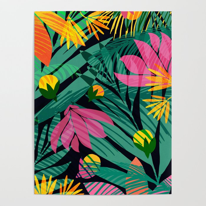 Wild Tropics Colorful Abstract Pattern Poster Gallery Image 4
