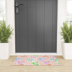 Ditsy Kitsch Ribbons and bows 1. Pastel Rainbow colours on Peach Welcome Mat Gallery Image 3