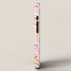 Ditsy Kitsch Ribbons and bows 1. Pastel Rainbow colours on Peach iPhone Case Gallery Image 2