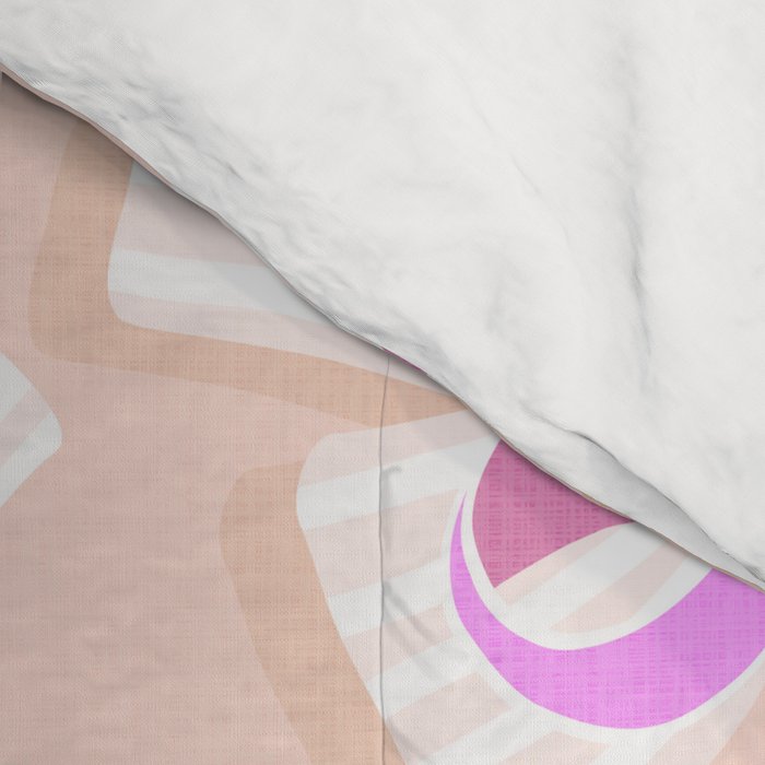 Ditsy Kitsch Ribbons and bows 1. Pastel Rainbow colours on Peach Comforter Gallery Image 4