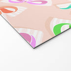 Ditsy Kitsch Ribbons and bows 1. Pastel Rainbow colours on Peach Welcome Mat Gallery Image 2