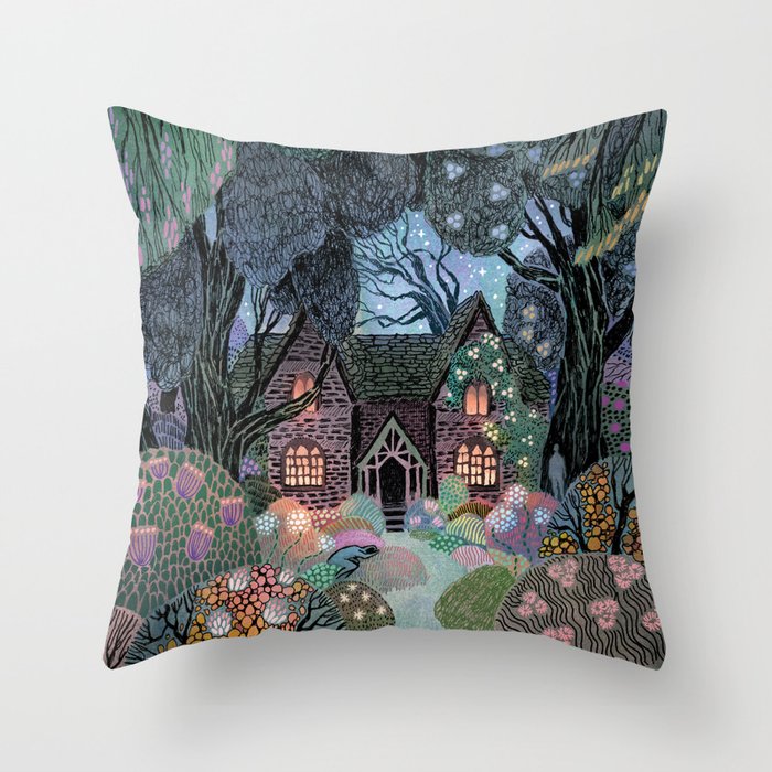 The Night Garden Throw Pillow Gallery Image 1