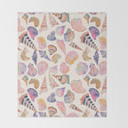 Colorful Sea Shells Spiritual Feminine Seashore Animal Print Throw Blanket Gallery Image 2