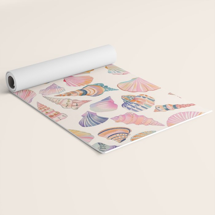 Colorful Sea Shells Spiritual Feminine Seashore Animal Print Yoga Mat Gallery Image 2