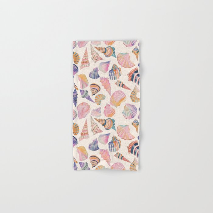 Colorful Sea Shells Spiritual Feminine Seashore Animal Print Bath Towel Gallery Image 1