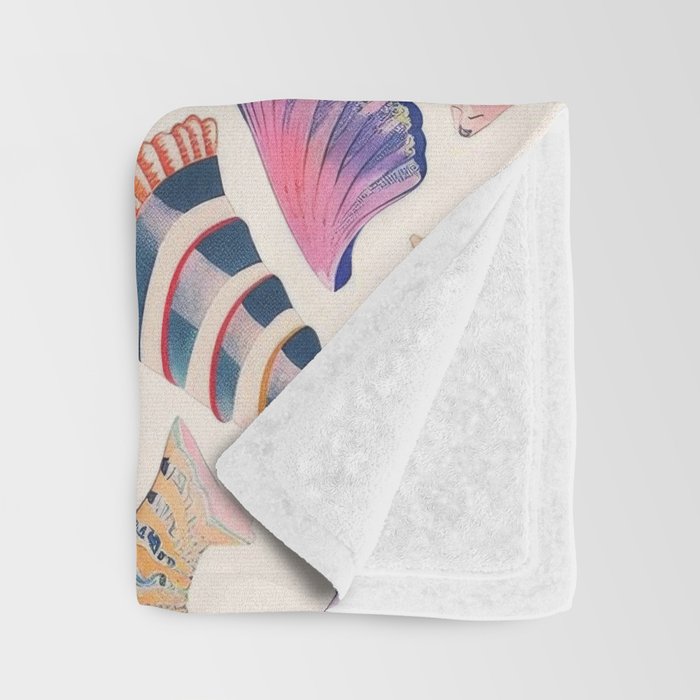 Colorful Sea Shells Spiritual Feminine Seashore Animal Print Throw Blanket Gallery Image 3
