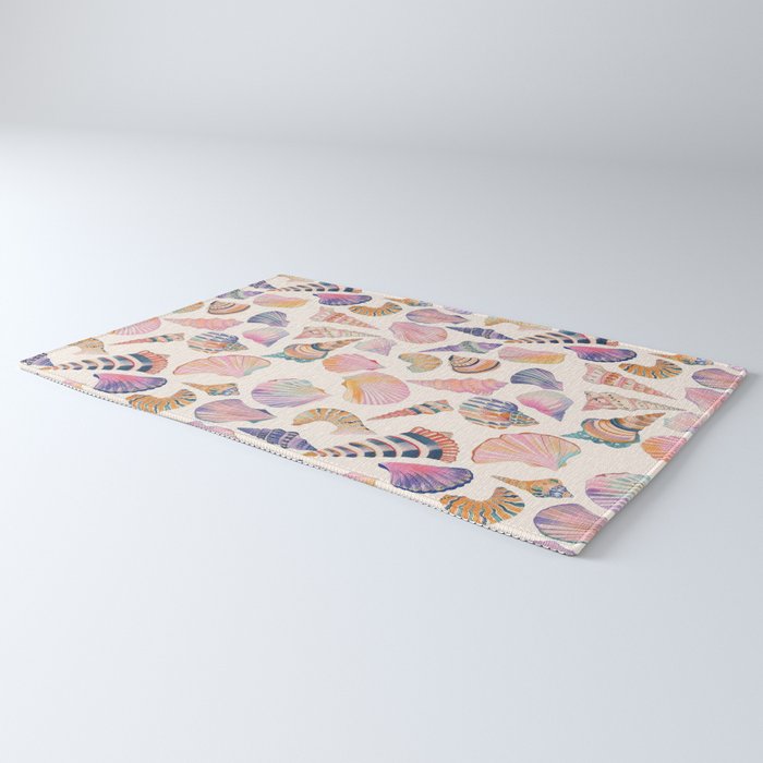 Colorful Sea Shells Spiritual Feminine Seashore Animal Print Rug Gallery Image 3