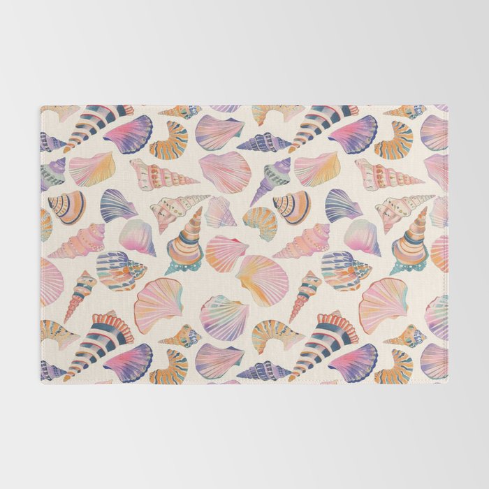 Colorful Sea Shells Spiritual Feminine Seashore Animal Print Rug Gallery Image 2