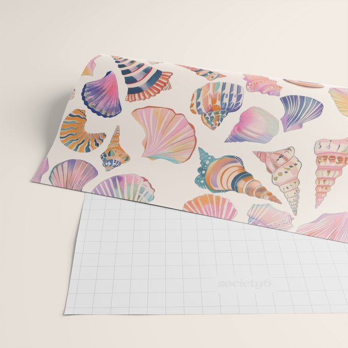 Colorful Sea Shells Spiritual Feminine Seashore Animal Print Wrapping Paper Gallery Image 2